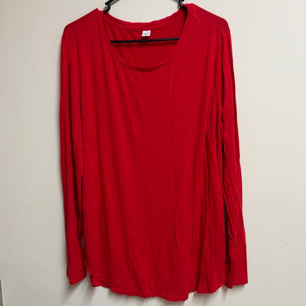Old Navy Vibrant Red Long Sleeve Tee